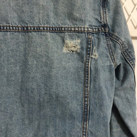 FOREVER 21 Distressed Denim Jacket Light-wash Blue - Picture 8 of 11